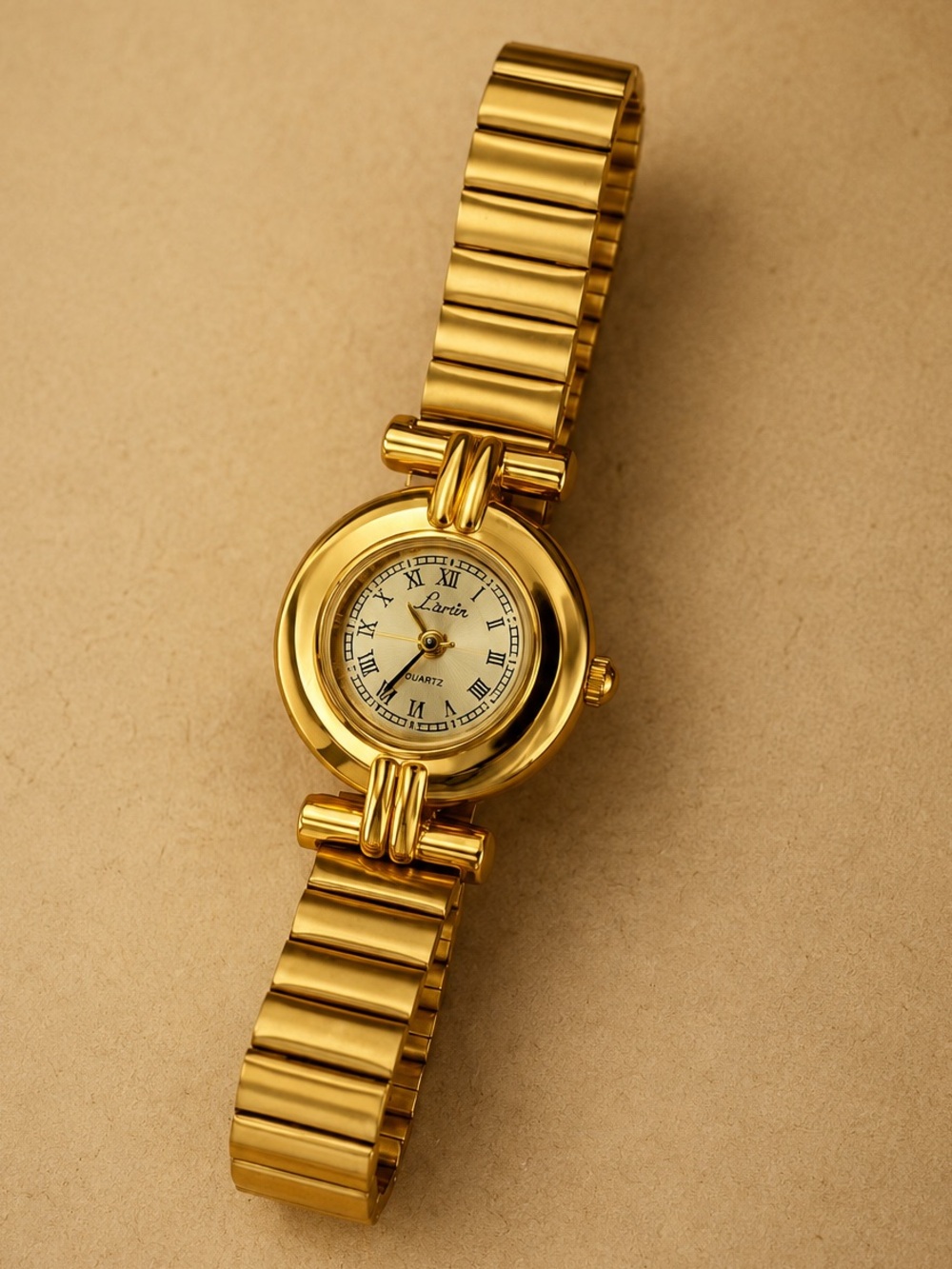 Classic Vintage Gold Women’s Watch with Roman Numeral Dial